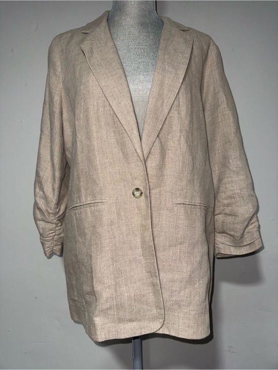 Michael Kors Jackets & Blazers - Michael Kors 100% Linen Beige Blend Women's Blazer Jacket